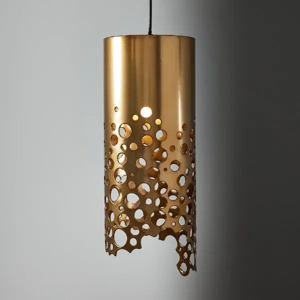 Marianna Satin Brass Metal Coral Pendant - Large