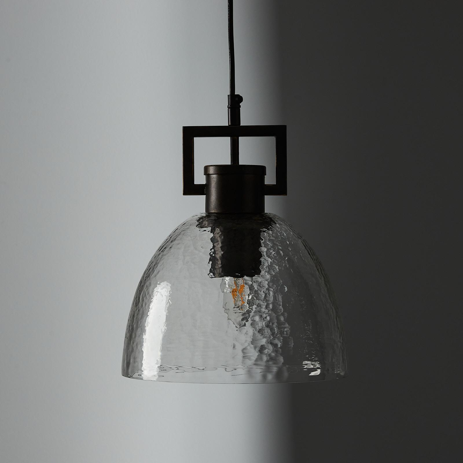 Workaday Clear Glass Gilded Dark Bronze Link Pendant - Small