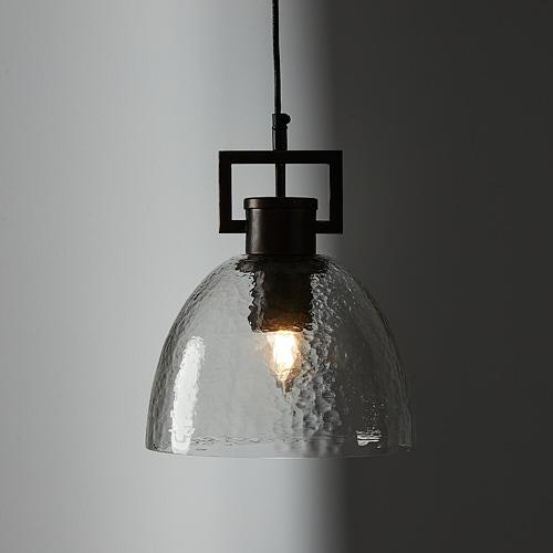 Workaday Clear Glass Gilded Dark Bronze Link Pendant - Small