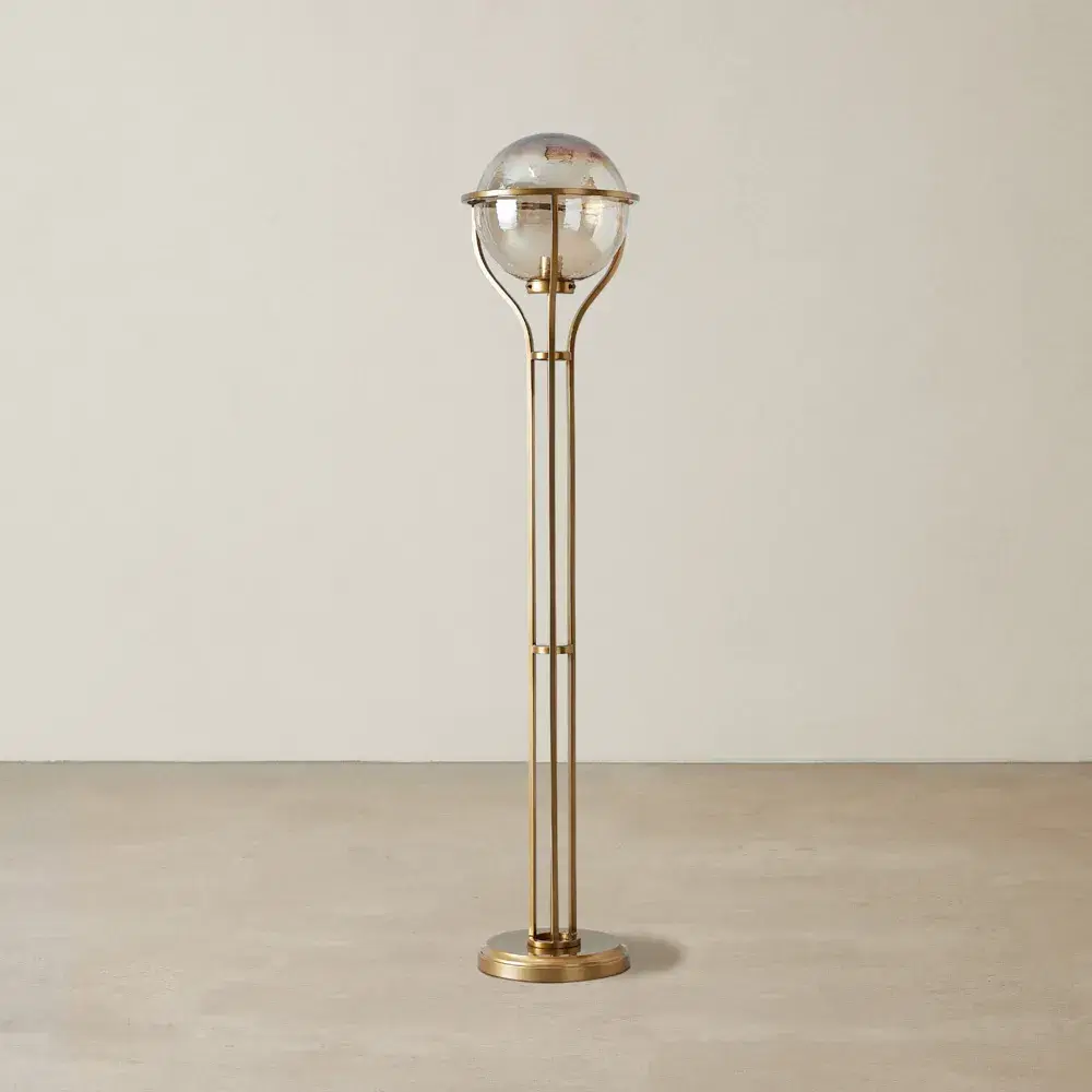 Divine Satin Brass Metal Floor Lamp