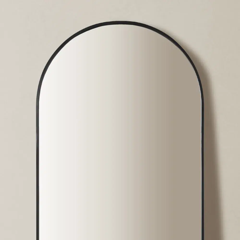 Ronson Black Arched Floor Mirror