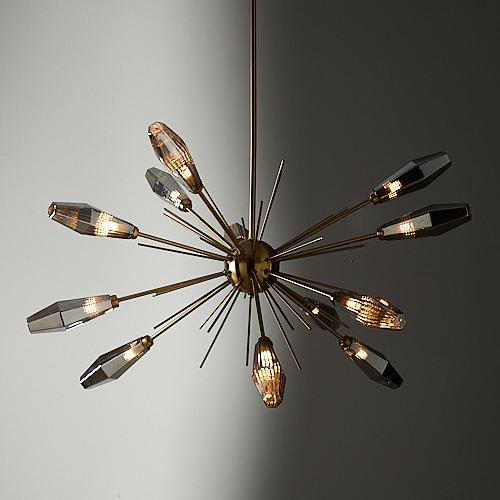 Dragonfly Smoke Grey Glass Chandelier 