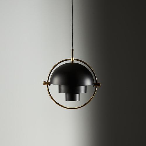 Selene Brushed Gold Metal Chandelier - 28 cm Black Metal Shade