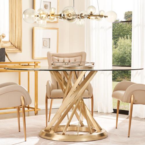 Bubbles Transparent Glass Chandelier - Brushed Gold Metal Body