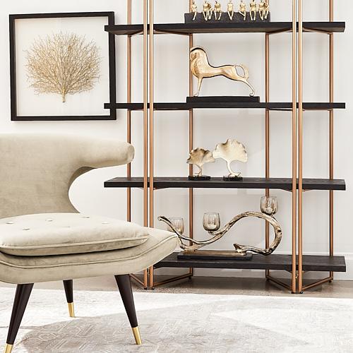 Heinrich Black Wooden Shelf