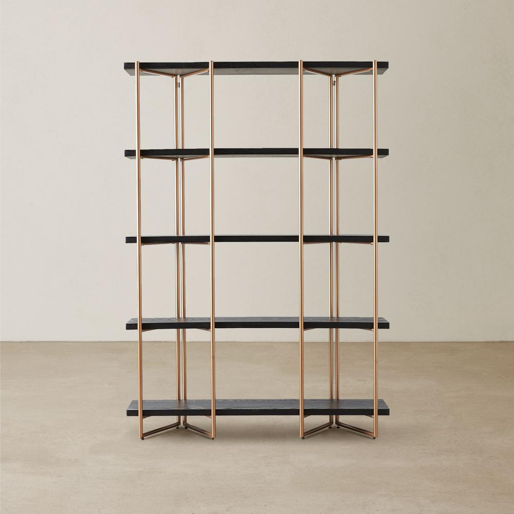Heinrich Black Wooden Shelf
