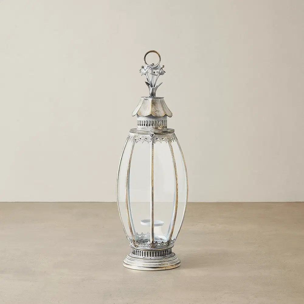 Sibyl Antique Gold Metal Standing Lantern