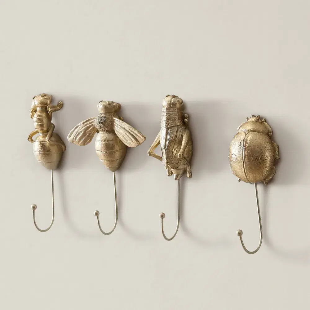 Entomophile Gold Resin Wall Decor (Set of 4)