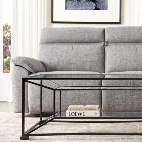 McKenna Dark Grey Woven Fabric 2-Seater Electric Recliner