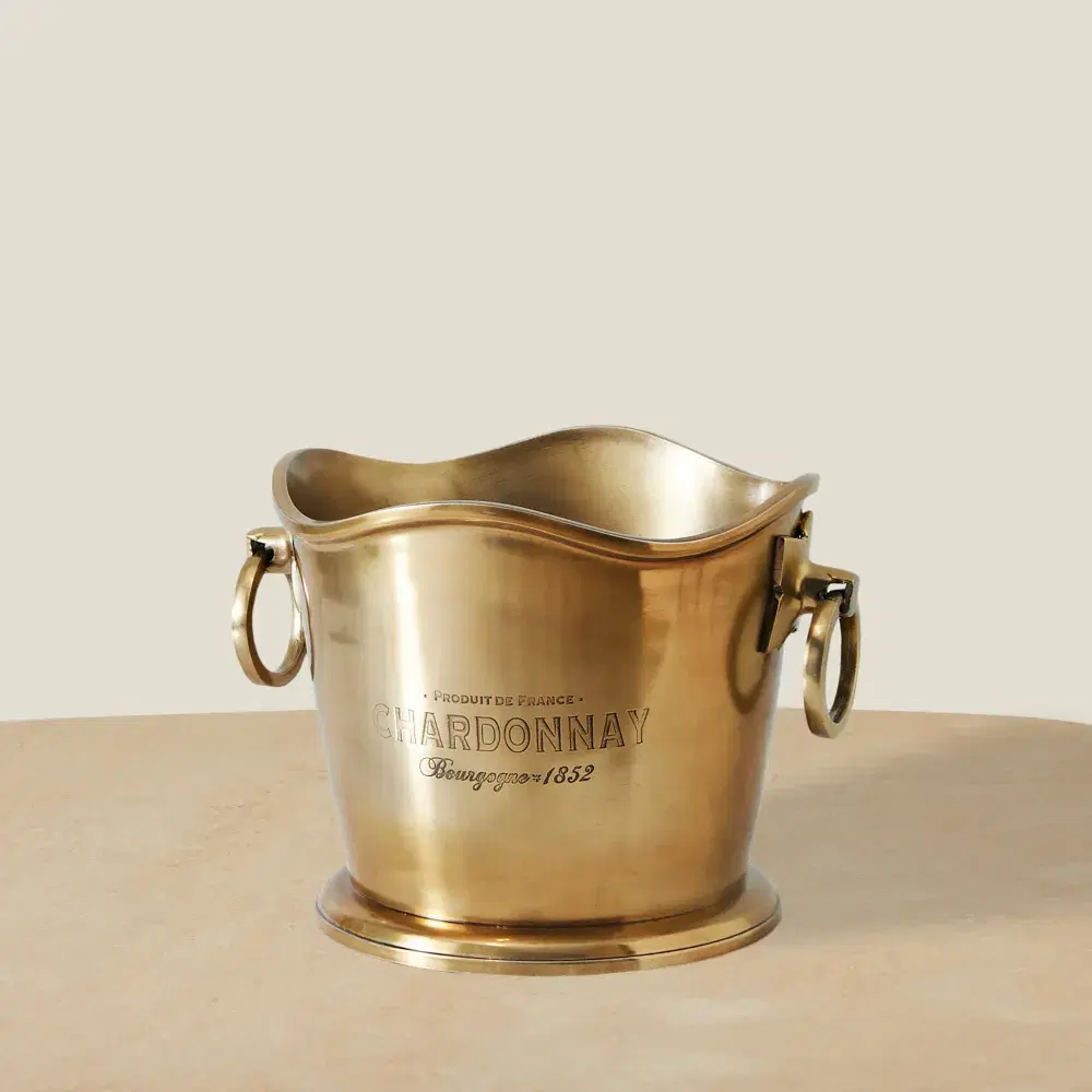 Bacchus Polished Brass Colour Metal Wine Cooler