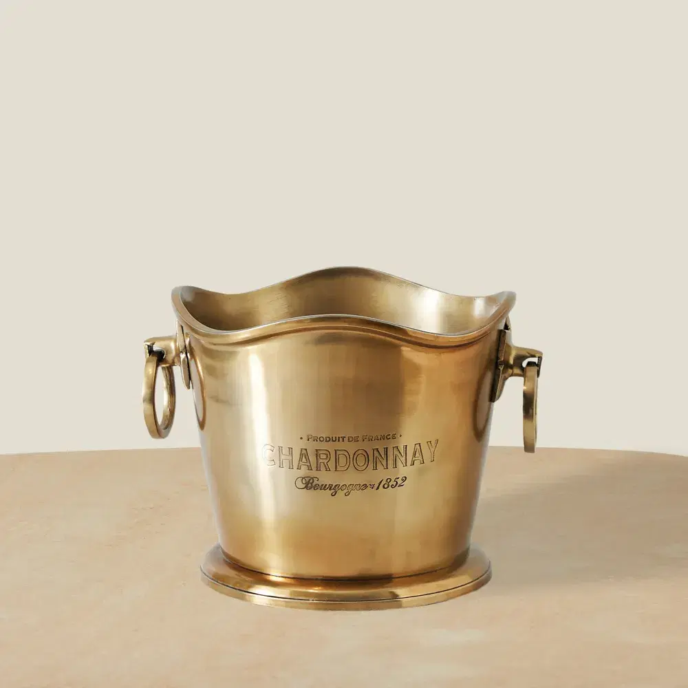 Bacchus Polished Brass Colour Metal Wine Cooler