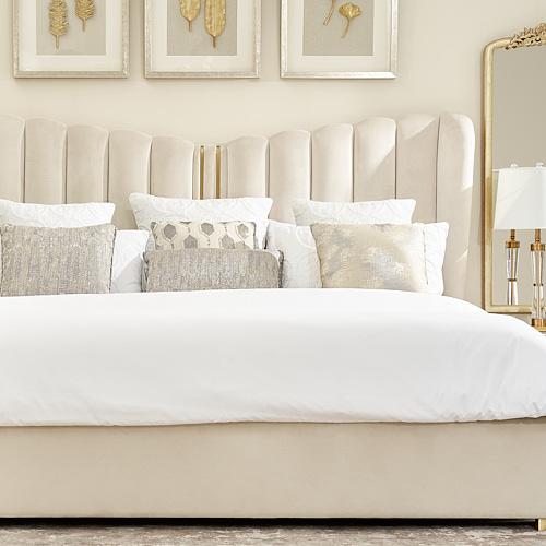 Madrid Cream Velvet King Bed