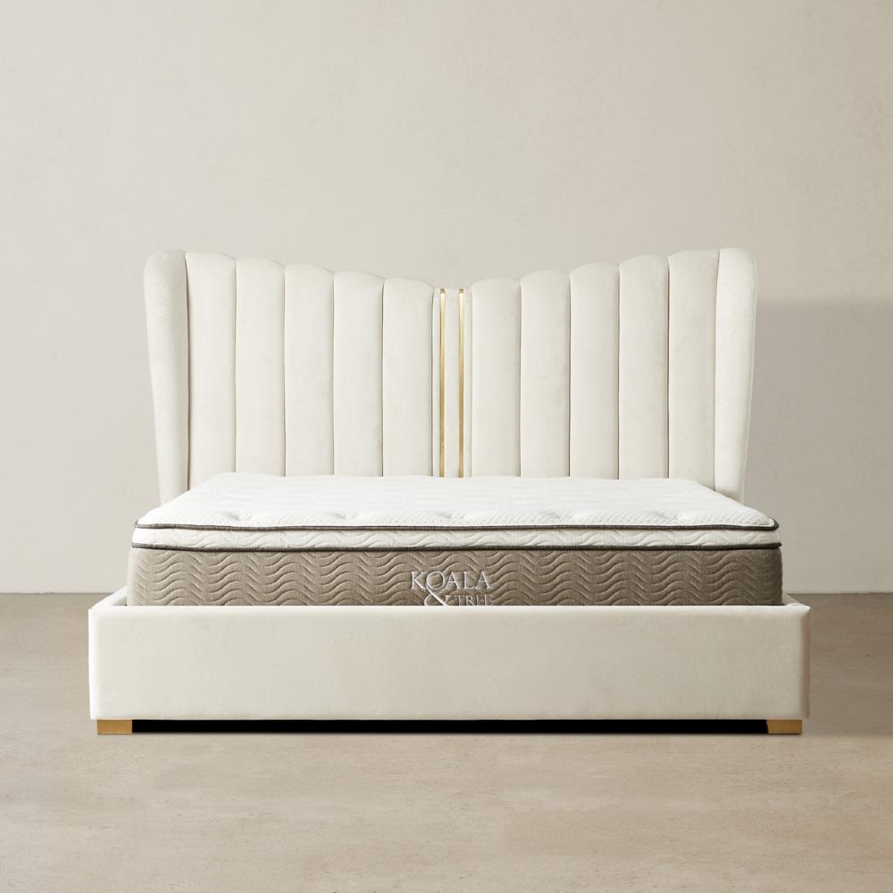Madrid Cream Velvet Queen Bed