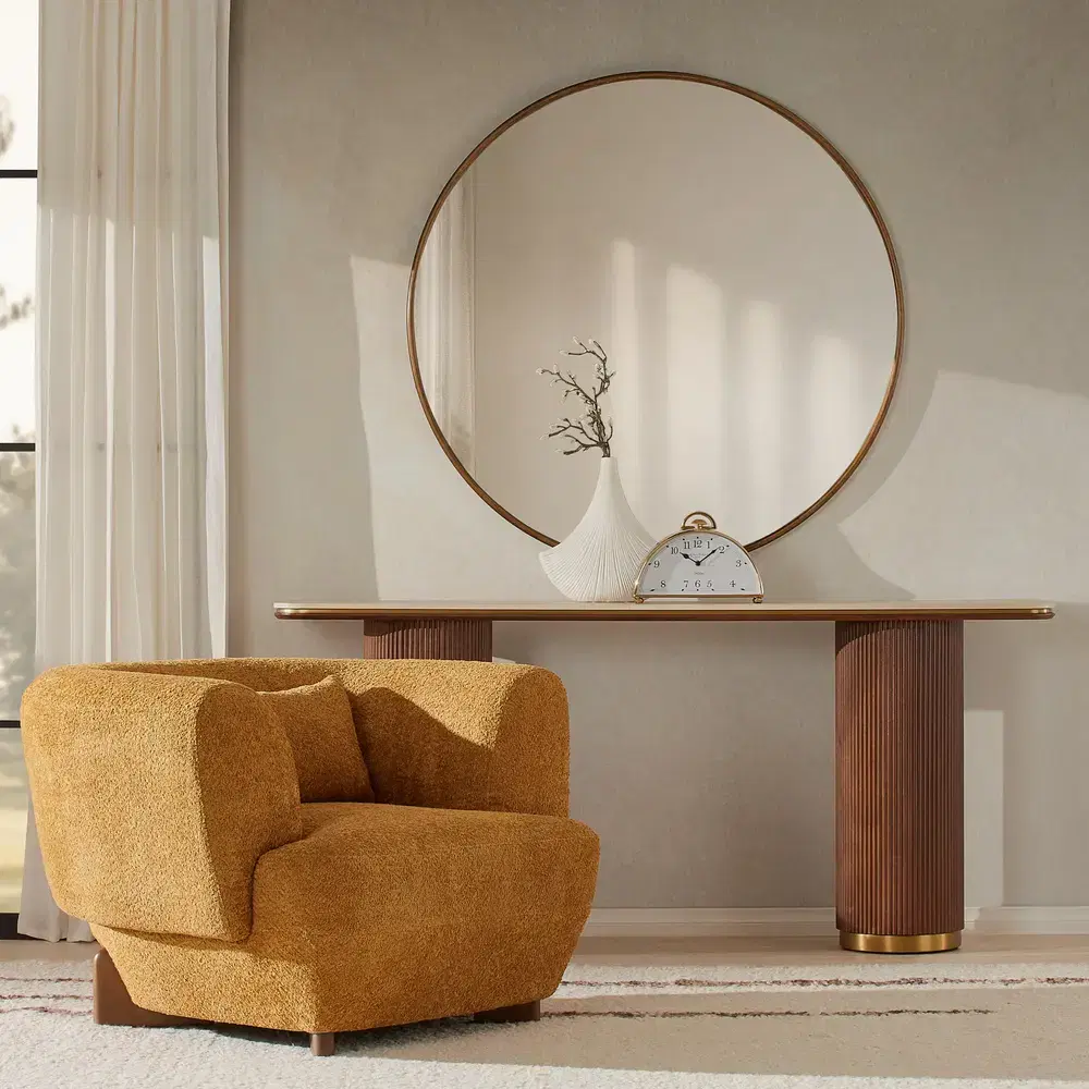 Midnight Polished Gold Metal Clock