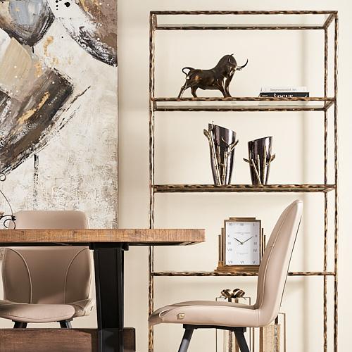 Clarita Matte Antique Brass Table Clock