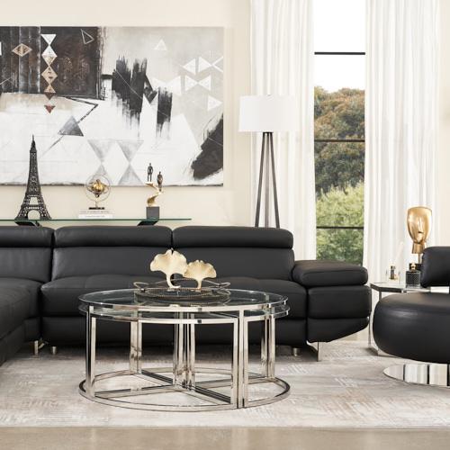 Alessia Black Leather Dual Electric Recliner Lounge - Left