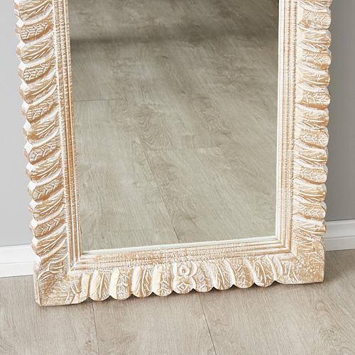 Apollo White Gold Wooden Rectangle Mirror