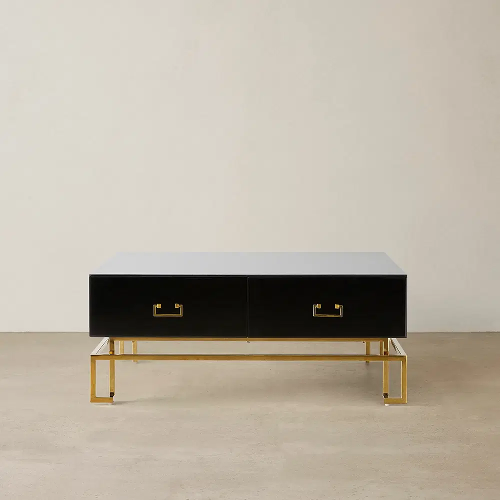 Luella Black 4-Drawer Coffee Table