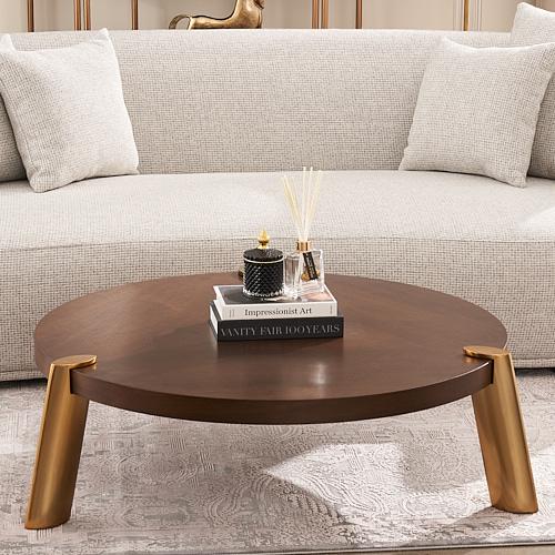 Dale II Round Coffee Table Small Brown
