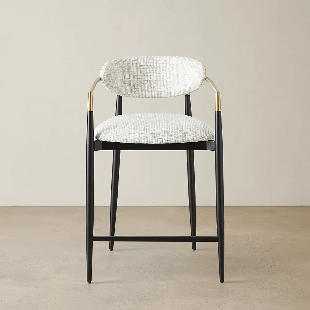 Amy Dove Grey Woven Fabric 67cm Counter Stool