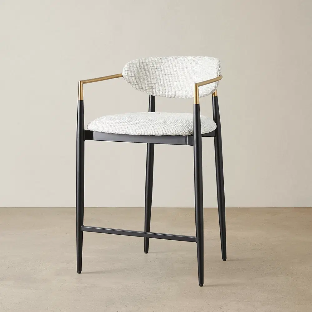 Amy Dove Grey Woven Fabric 67cm Counter Stool