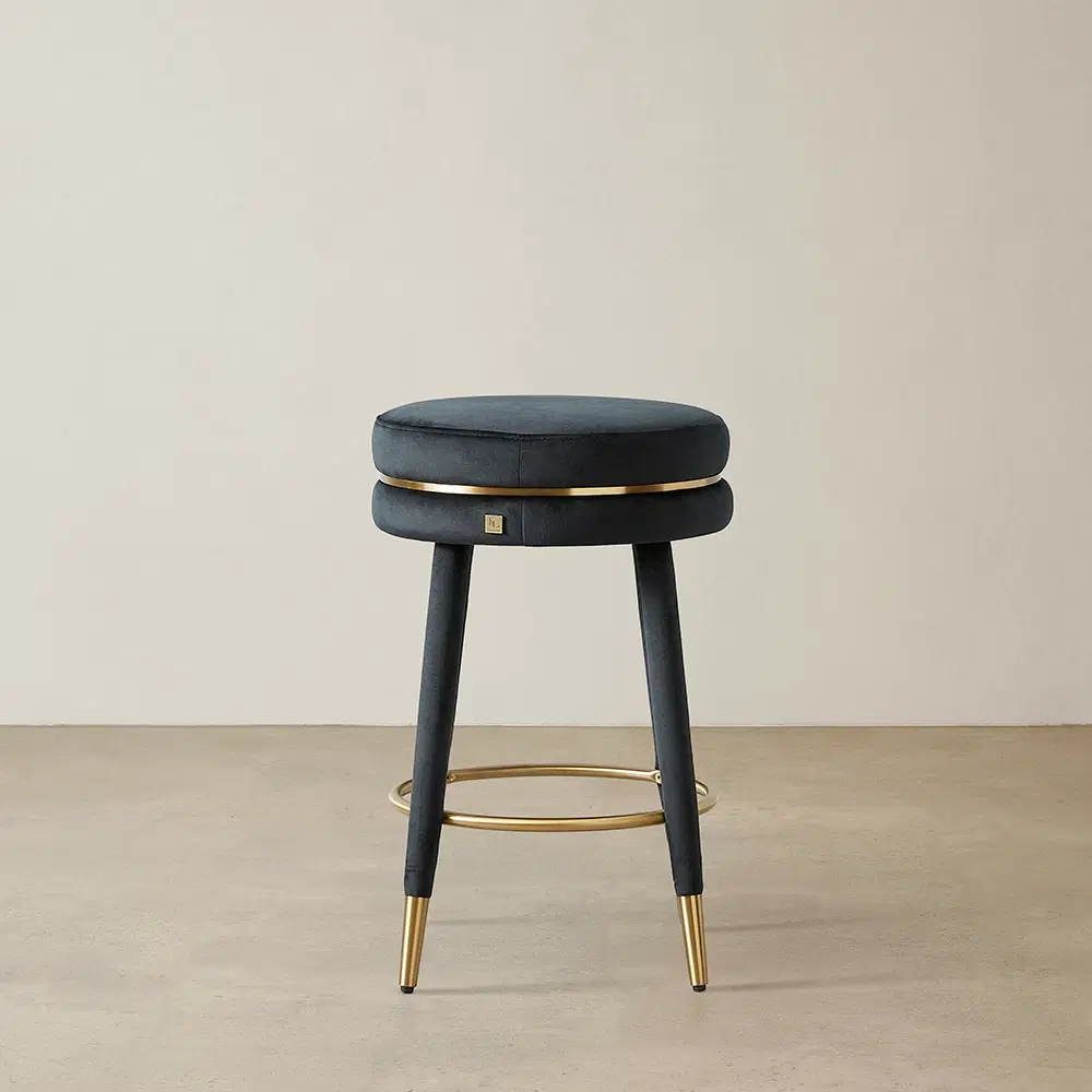 Sylvie Black Velvet 67cm Counter Stool