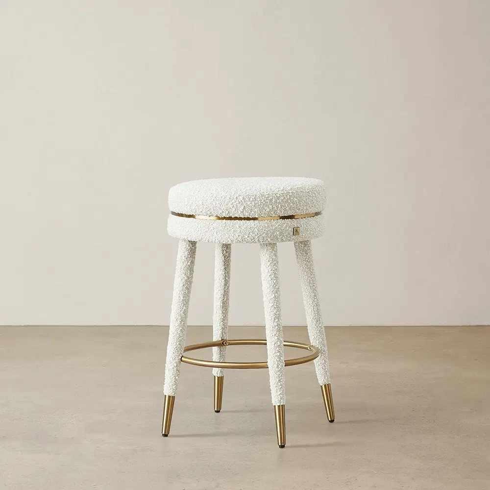 Sylvie White Boucle 67cm Counter Stool