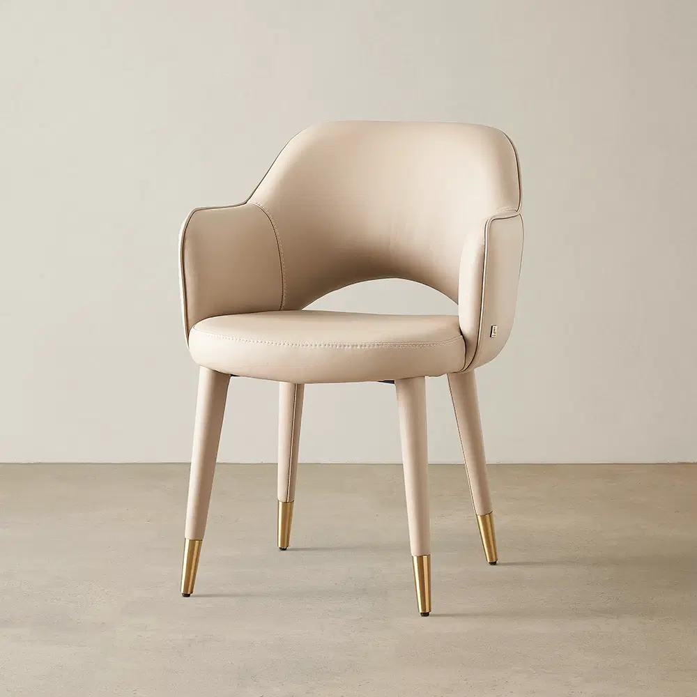 Adrianna Sand Beige Vegan Leather Dining Chair