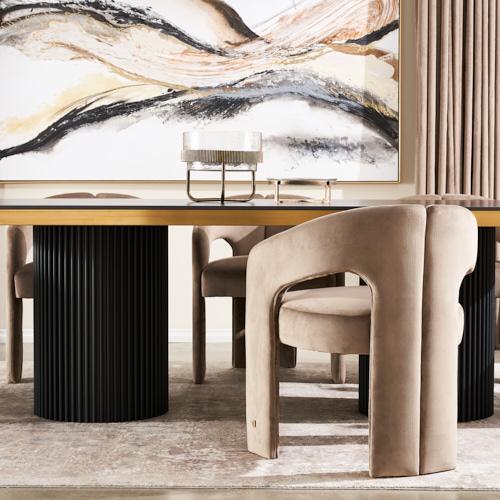 Delaney Beige Velvet Dining Chair