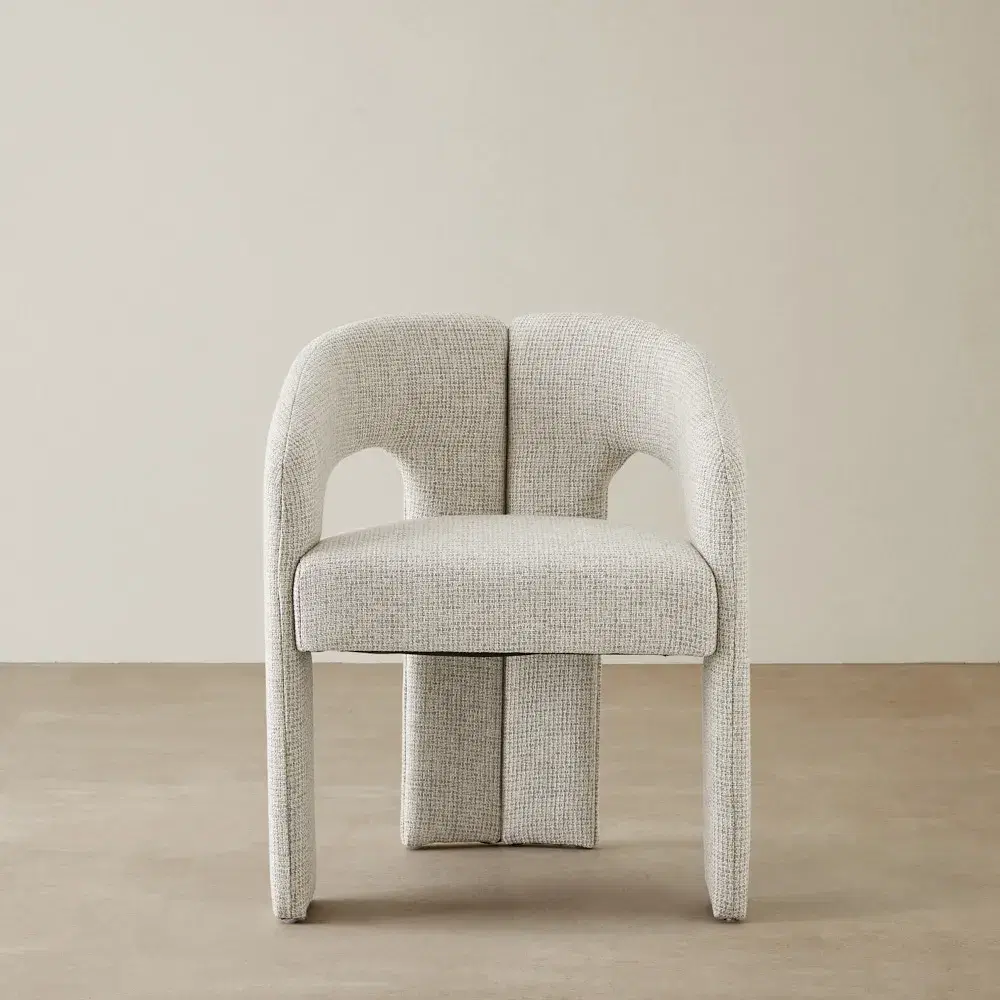 Delaney Dove Grey Woven Fabric Dining Chair