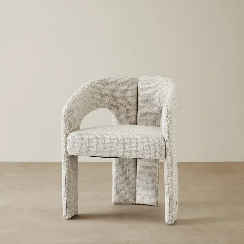 Delaney Dove Grey Woven Fabric Dining Chair