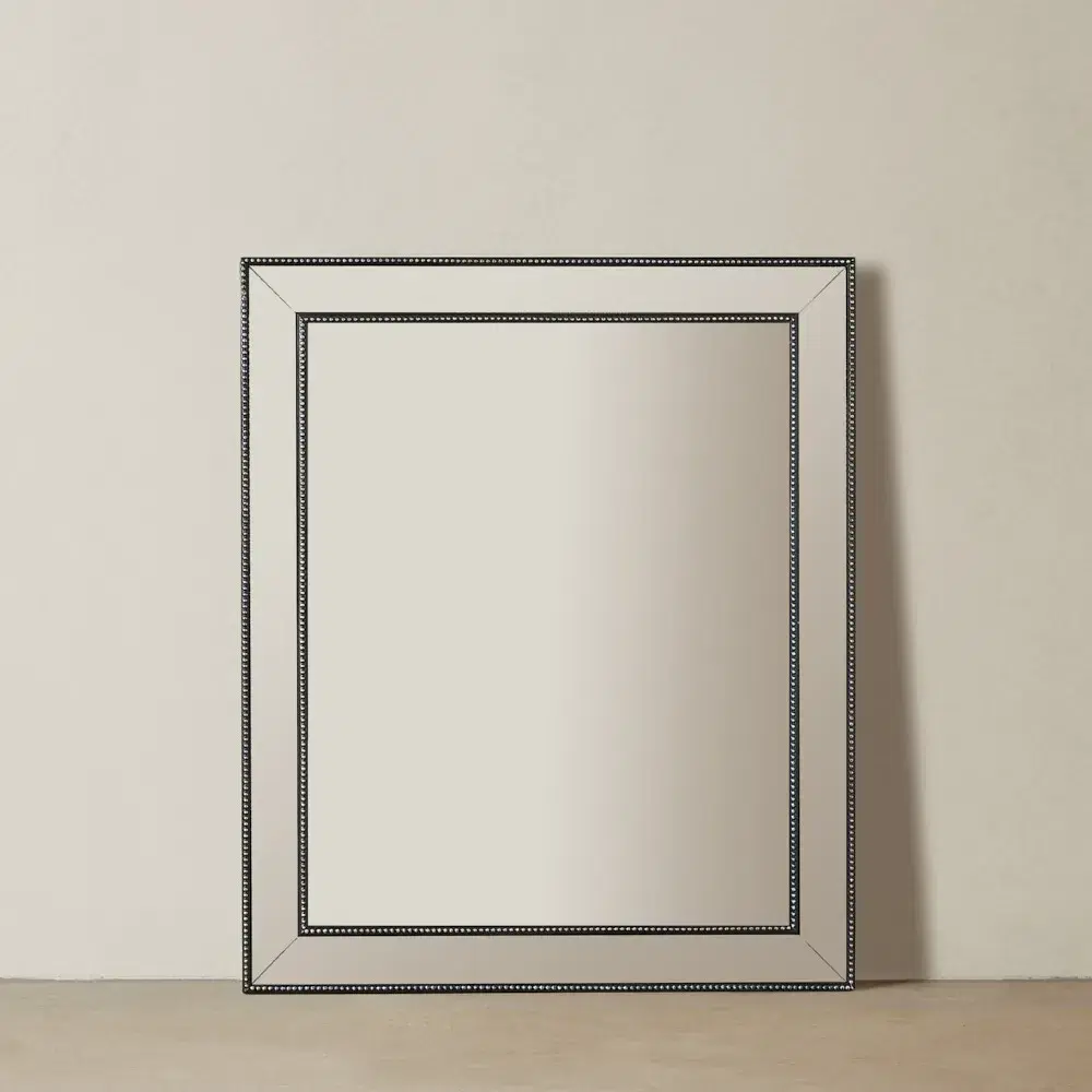 Embry Black Rectangle Wooden Mirror 120x100cm