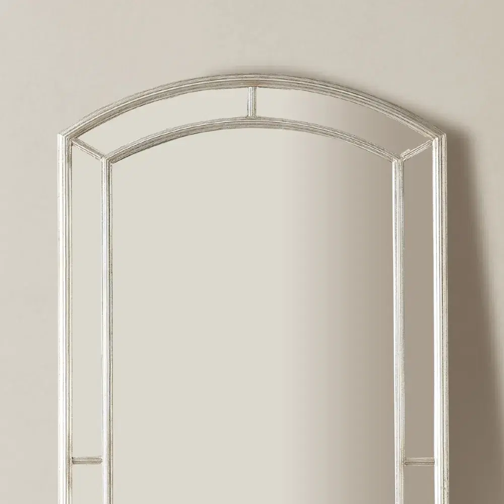 Ilaria Antique Silver Wooden Mirror