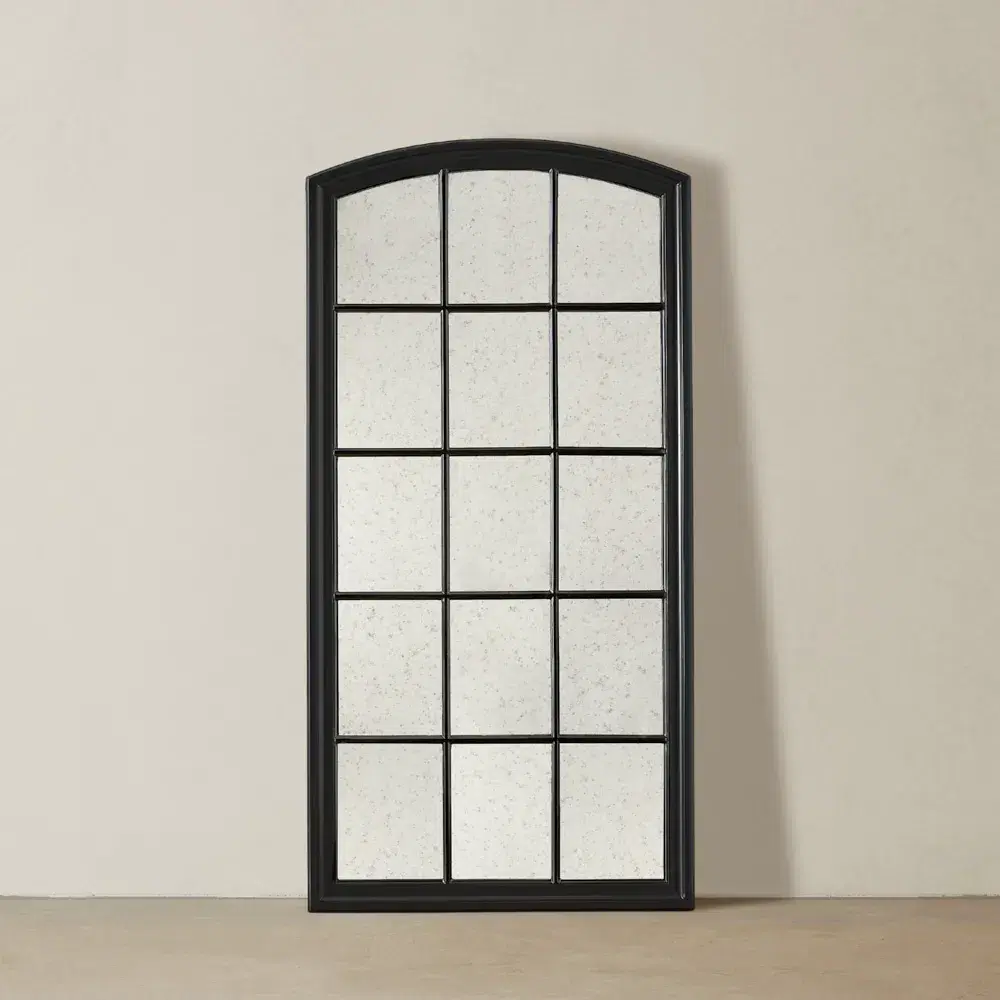 Amara Black Vintage Wooden Mirror