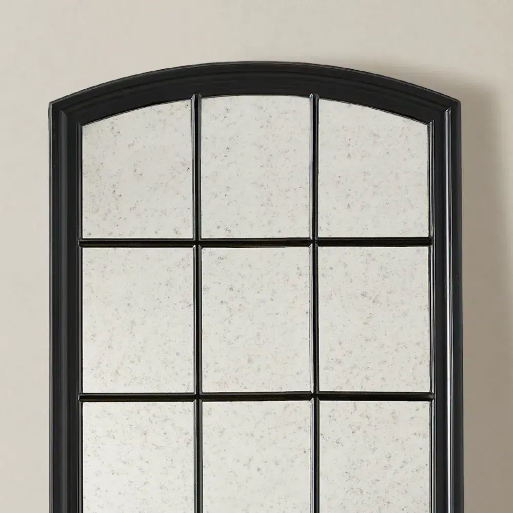 Amara Black Vintage Wooden Mirror