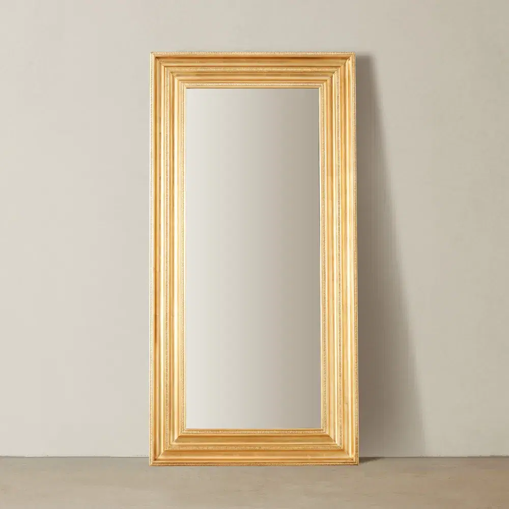 Calliope Antique Gold Rectangle Wooden Mirror