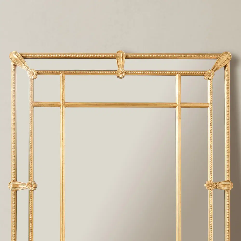 Von Antique Gold Rectangle Wooden Mirror 120x100cm