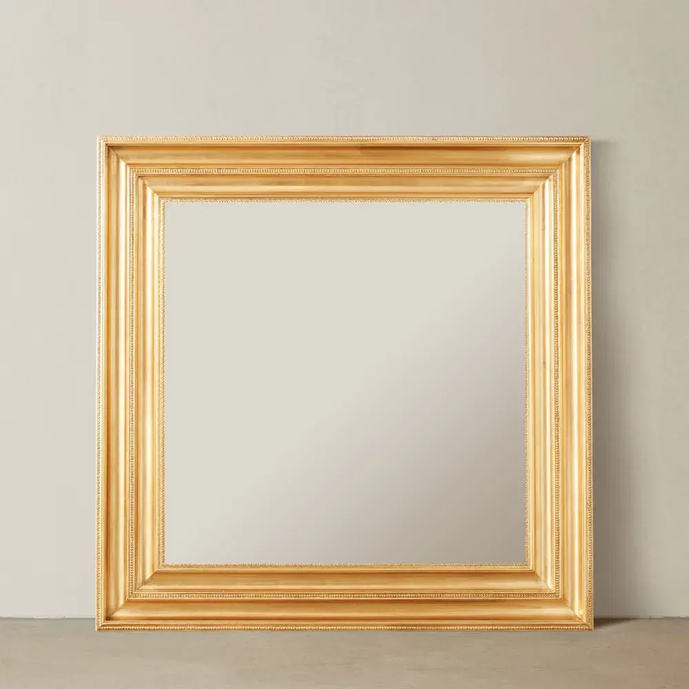 Calliope Antique Gold Square Wooden Mirror