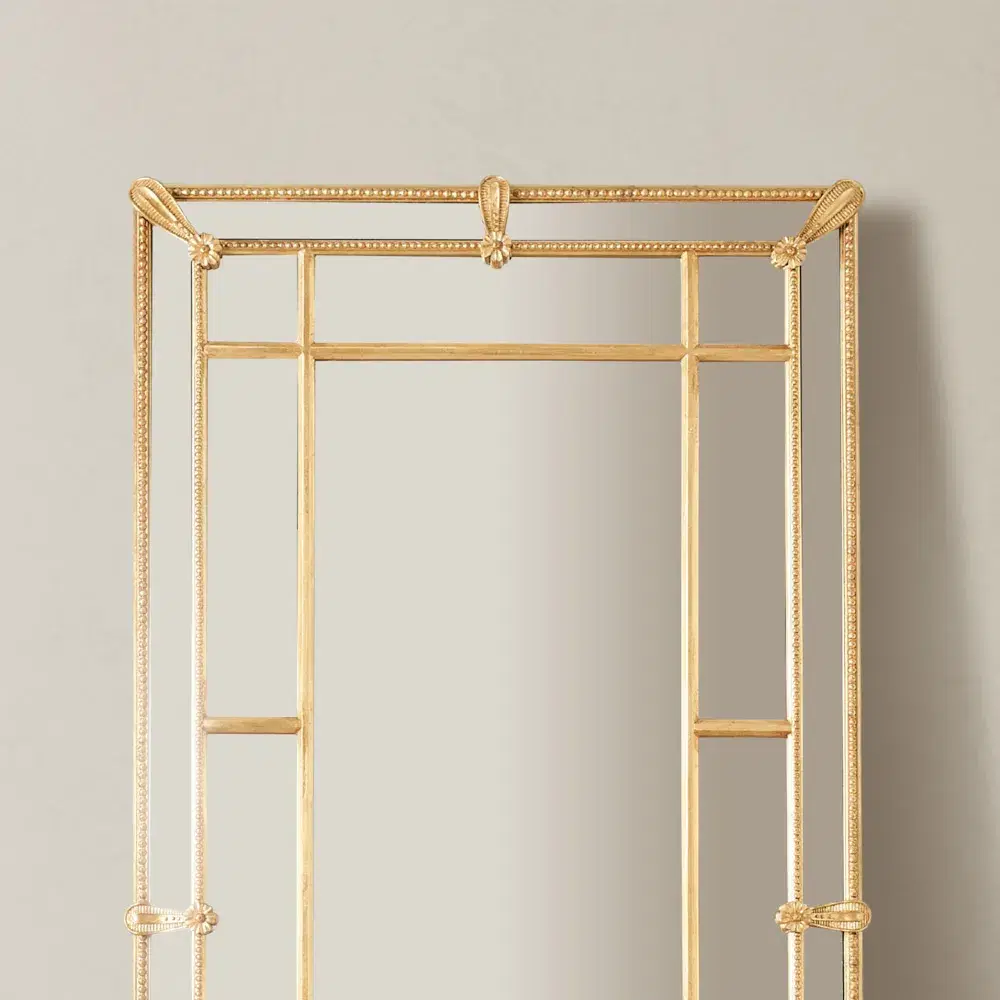 Von Antique Gold Rectangle Wooden Mirror 200x100cm