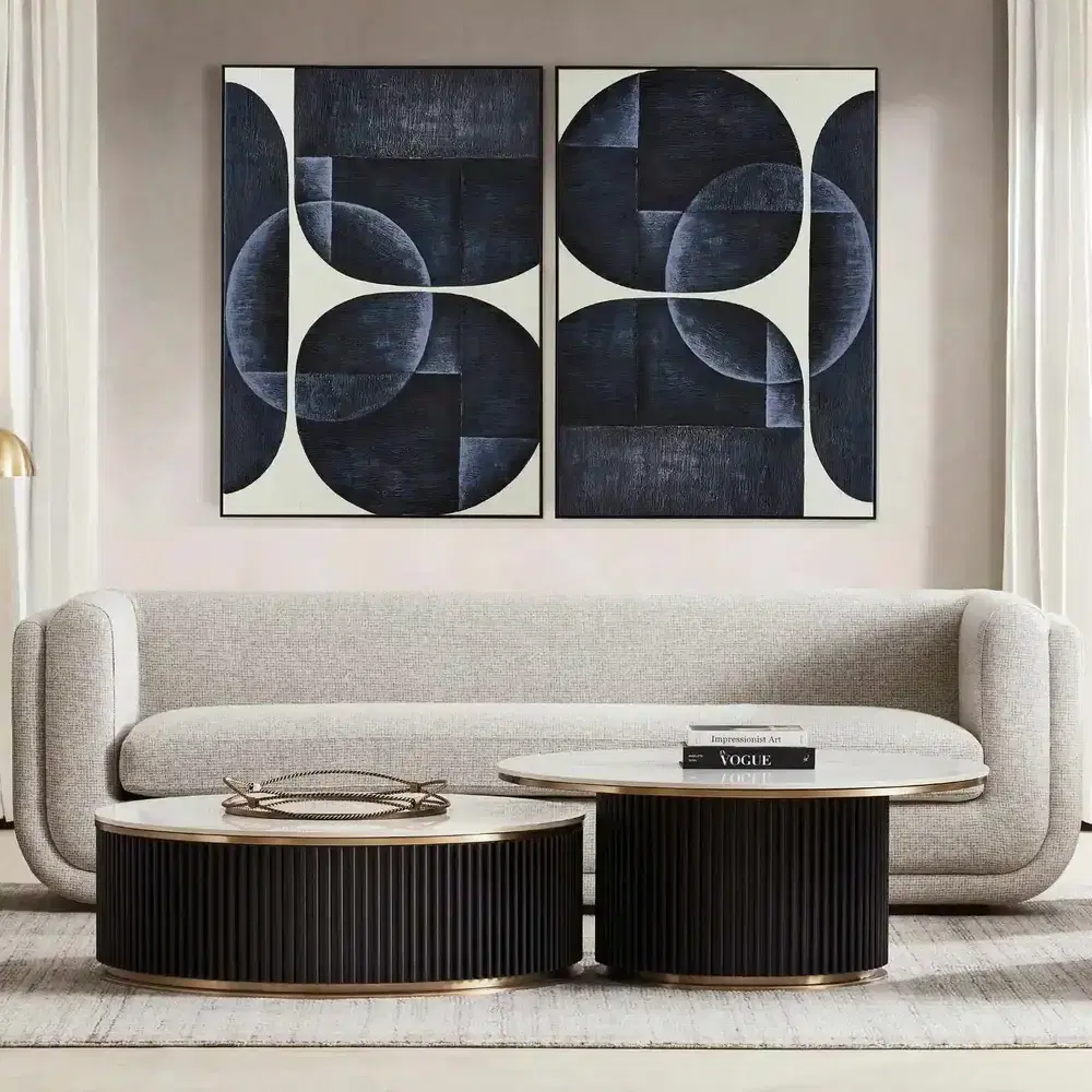 Archie White Sintered Stone Round Coffee Table High - 100x45cm