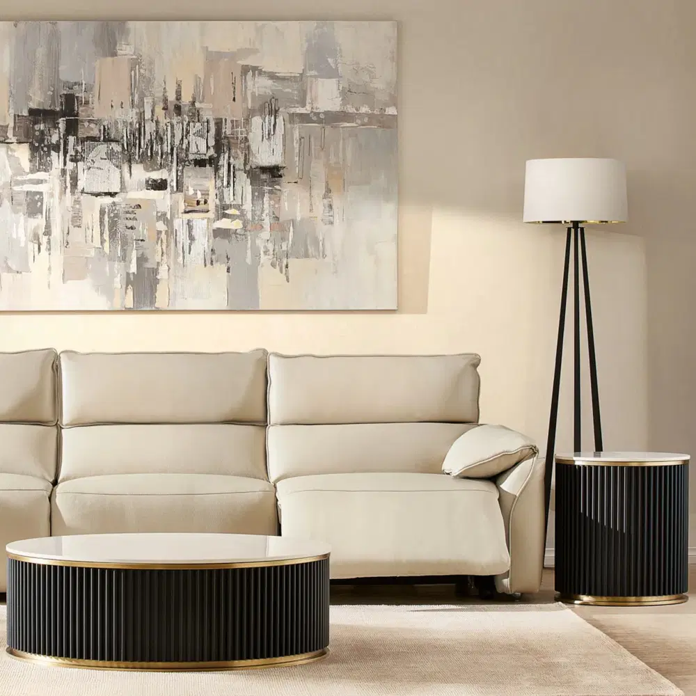 Archie White Sintered Stone Round Side Table