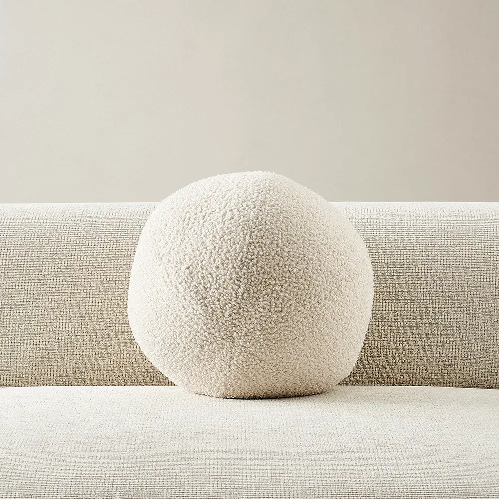 Alora Cream Turrel Fabric Ball Cushion 31cm