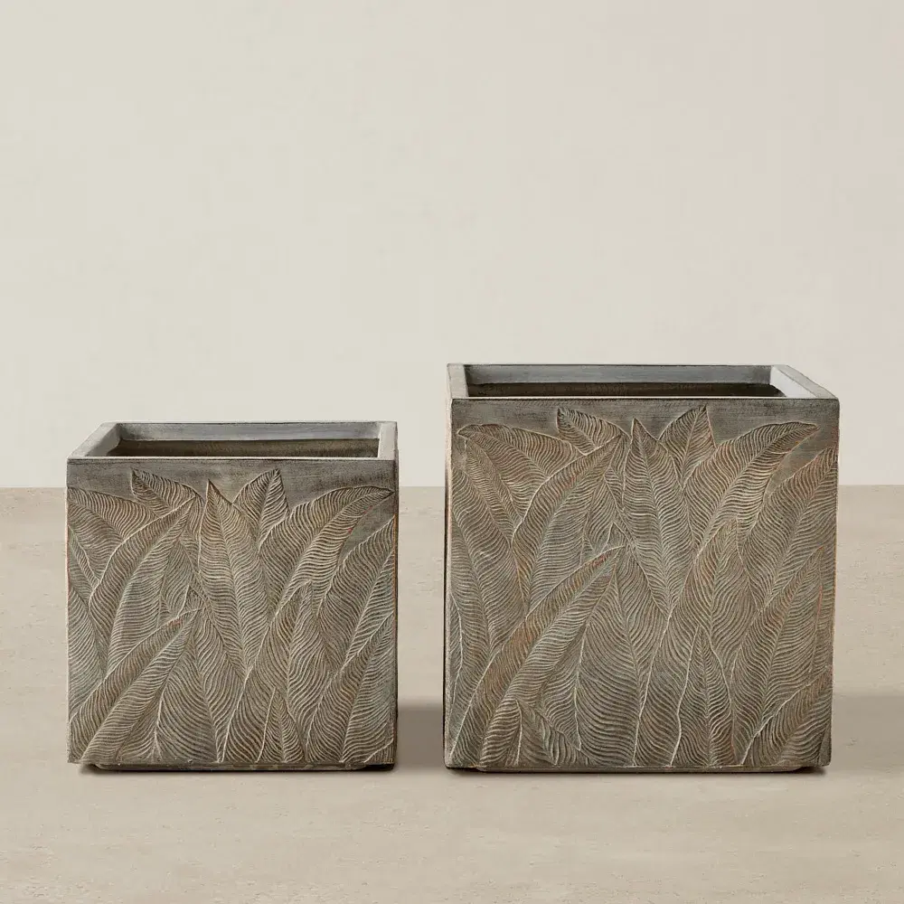 Delilah Brass Washed Fibre Clay Planter - Set of 2