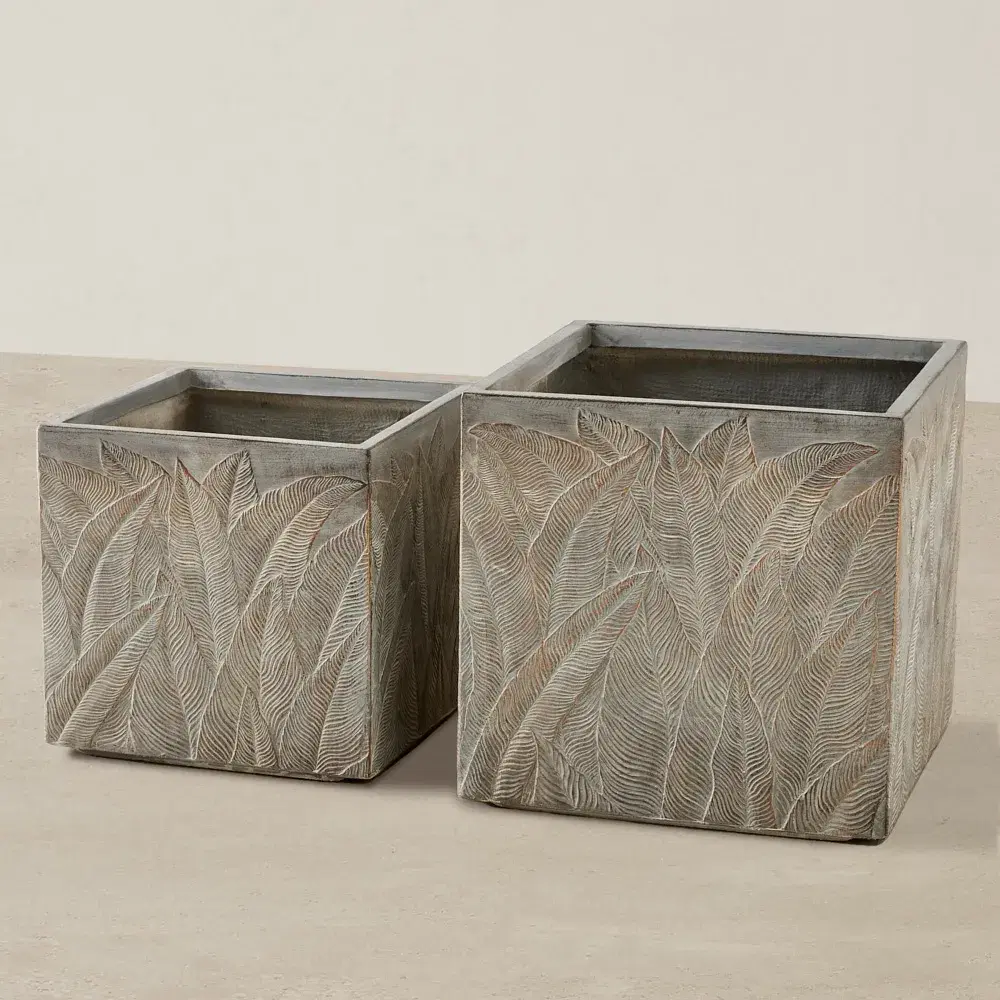Delilah Brass Washed Fibre Clay Planter - Set of 2