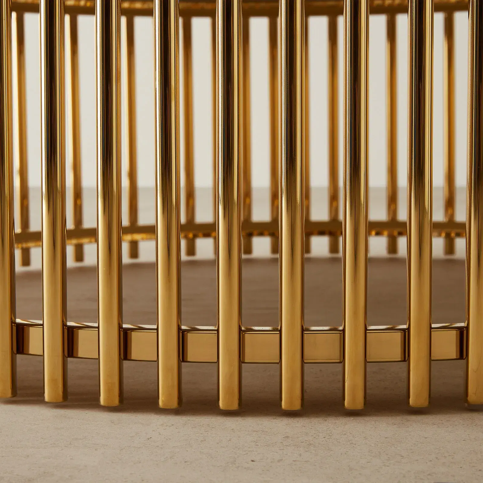 Amaya White Sintered Stone Coffee Table - Polished Gold Legs