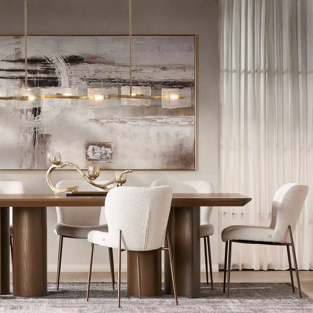 Ricci Brushed Gold Glass Chandelier