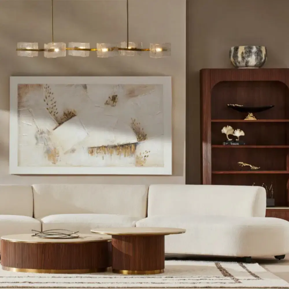 Genesis Ivory Brown Floor Rug - Large 250cm x 350cm