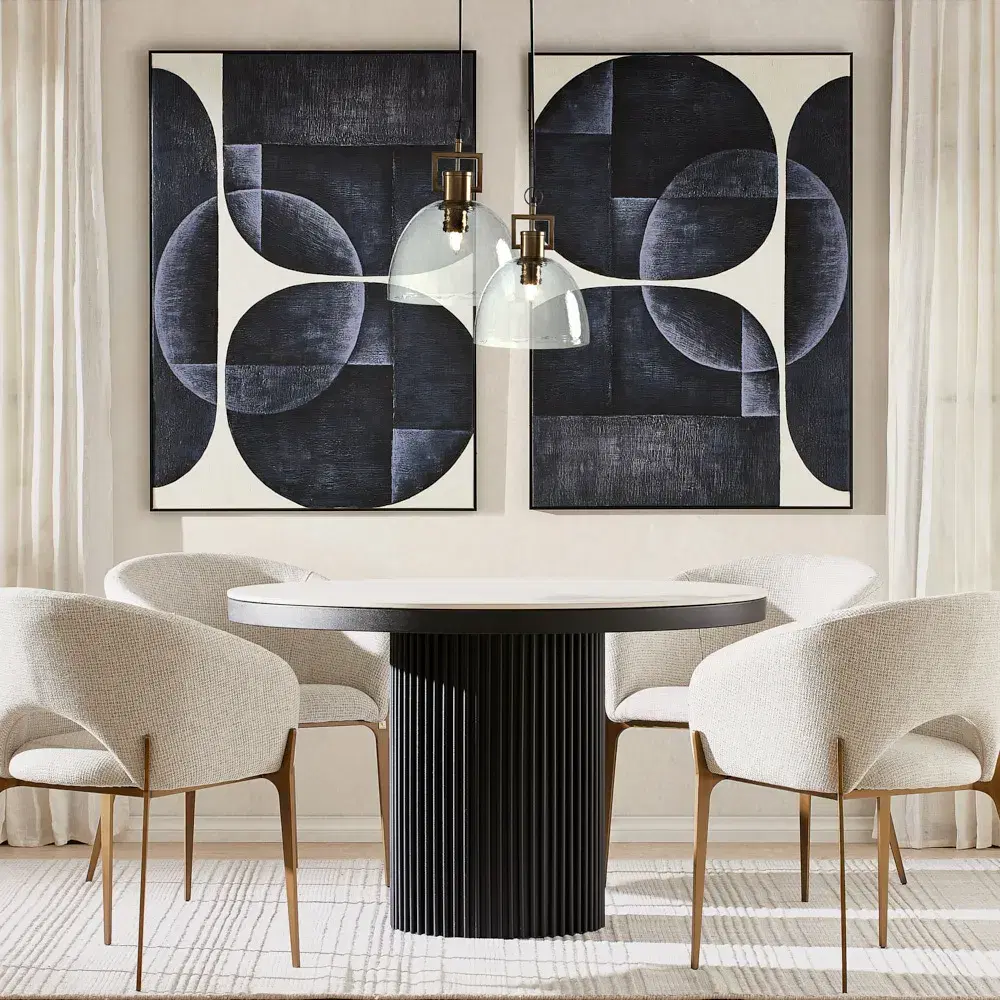 Polina Dove Grey Fabric Dining Chair - Brushed Bronze Legs