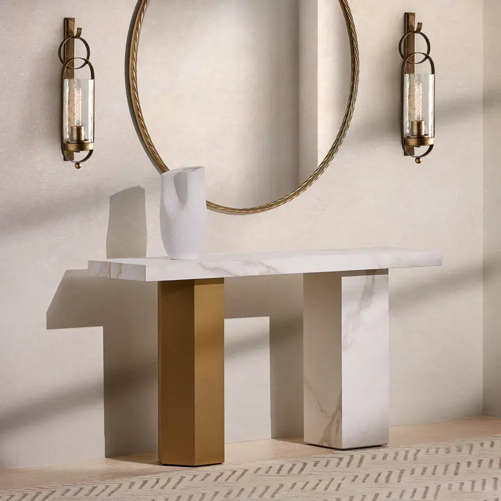 Millaray II Antique Gold Round Mirror