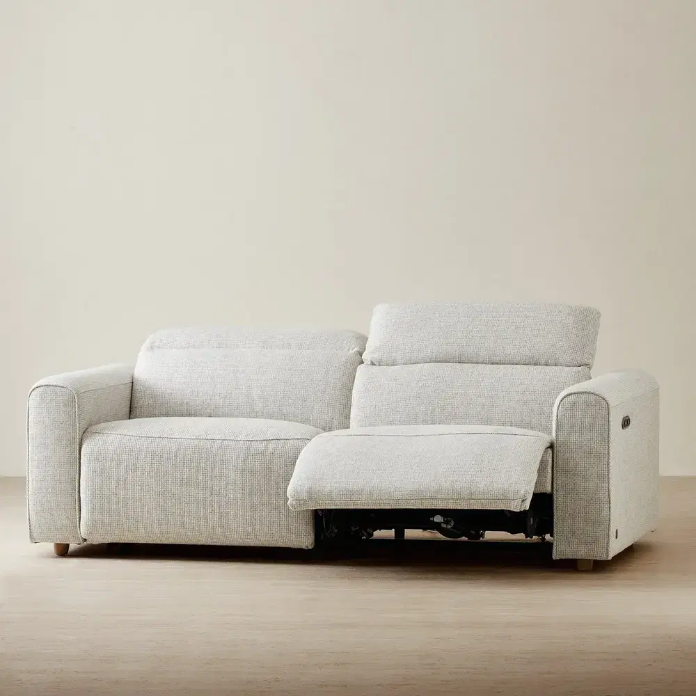 Jamie II Dove Grey Woven Fabric 3-Seater Electric Recliner